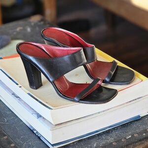 Yves Saint Laurent VTG Black Strappy Heel Sandals